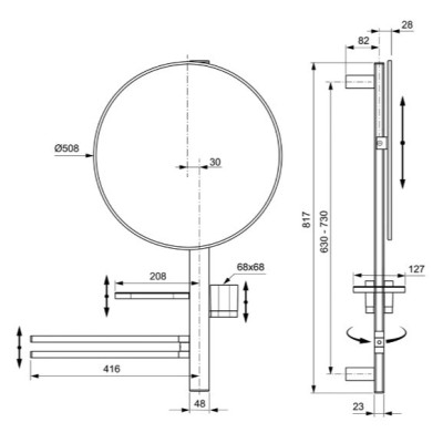 Ideal Standard ALU+ M veidrodėlis-stovas, BD588, pasirenkite spalvą