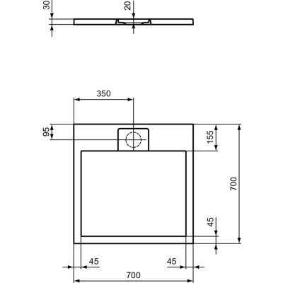 Ideal Standard Ultra Flat S i.life dušo padėklas, 70x70cm, T5246, pasirenkama spalva