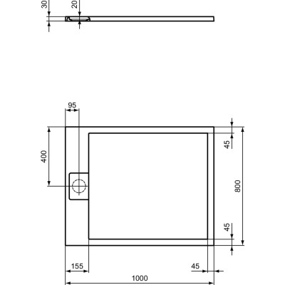 Ideal Standard Ultraflat S i.life dušo padėklas, 100x80cm, T5223, pasirenkama spalva