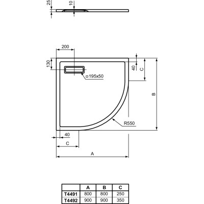 Ideal Standard Ultra Flat New kampinis dušo padėklas, 80x80cm, T4491, pasirenkama spalva