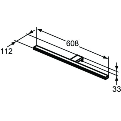 Ideal Standard Pandora LED šviestuvas veidrodžiui, 12 W, 220-240 V, T32, pasirenkamas plotis