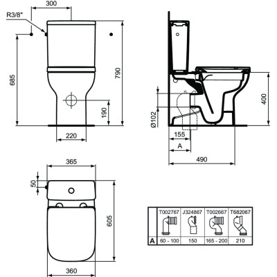 Ideal Standard i.life S pastatomo WC bakelis, T4998