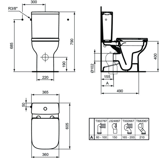 Ideal Standard i.life S pastatomo WC bakelis, T4998