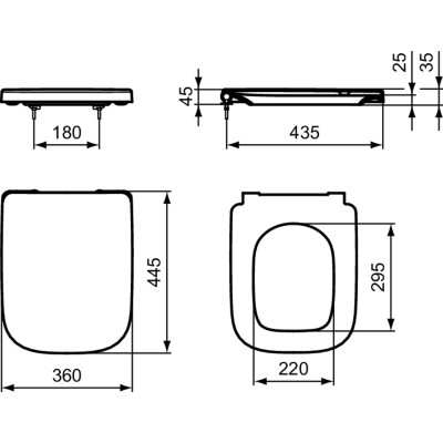 Ideal Standard i.life B klozeto dangtis su sėdyne, Soft Close&Easy Take Off, T4683