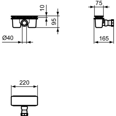 Ideal Standard Ultra Flat New sifonas dušo padėklui, su dekoratyviniu dangteliu, T4493, pasirenkama spalva