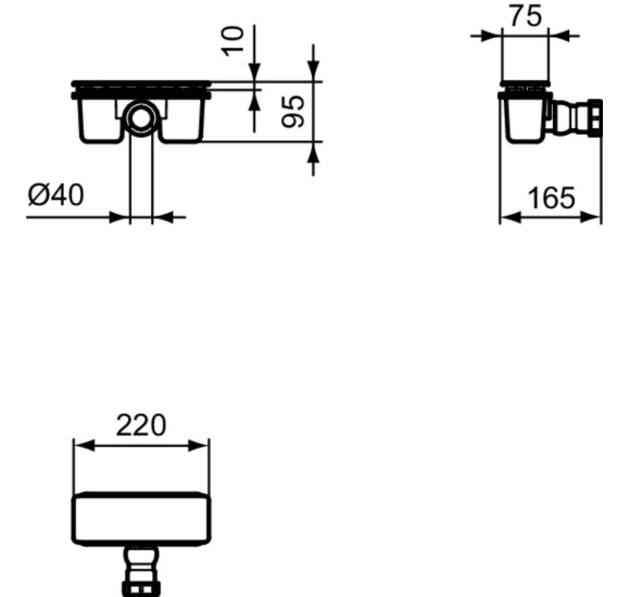 Ideal Standard Ultra Flat New sifonas dušo padėklui, su dekoratyviniu dangteliu, T4493, pasirenkama spalva