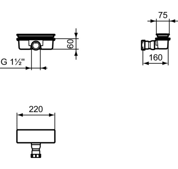Ideal Standard Ultra Flat New sifonas dušo padėklui, su dekoratyviniu dangteliu, T5327, pasirenkama spalva