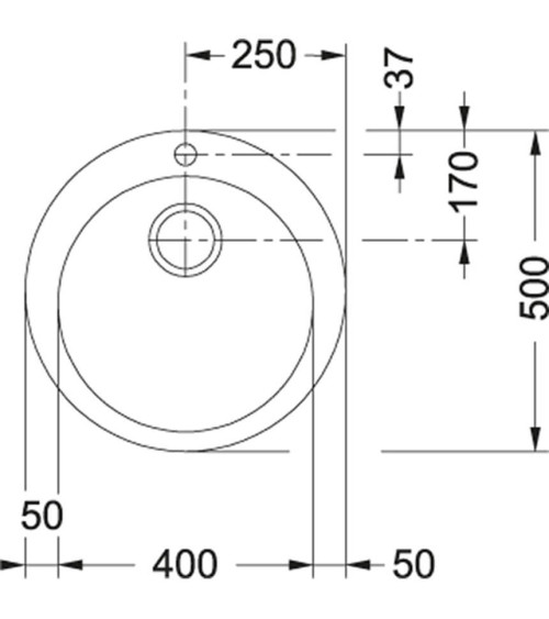 Tectonite apvali plautuvė Franke SINGLE 1, pasirenkama spalva