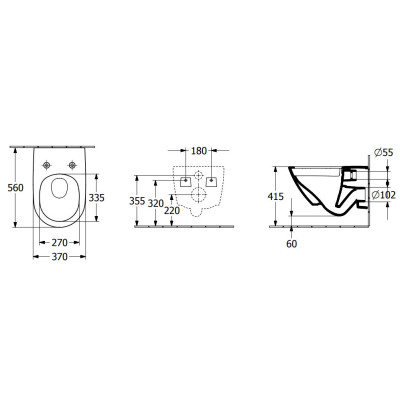 Villeroy & Boch pakabinamas klozetas Antao Rimless su TwistFlush, pasirenkama spalva