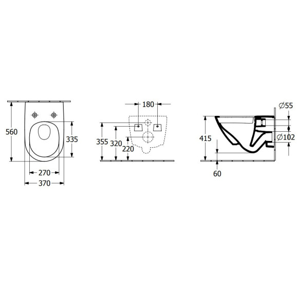 Villeroy & Boch pakabinamas klozetas Antao Rimless su TwistFlush, pasirenkama spalva