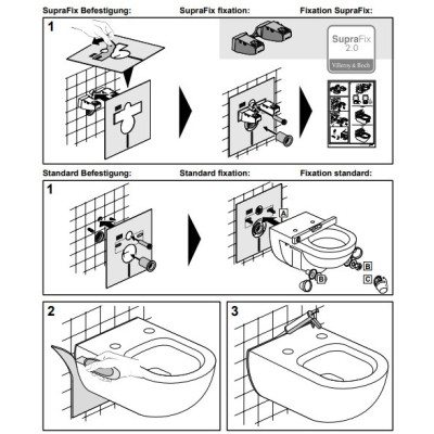 Villeroy & Boch WC SupraFix ViProtect garso izoliacijos rinkinys