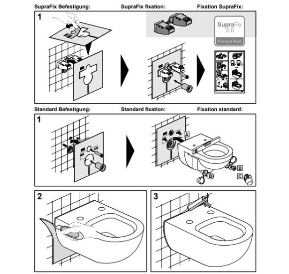 Villeroy & Boch WC SupraFix ViProtect garso izoliacijos rinkinys