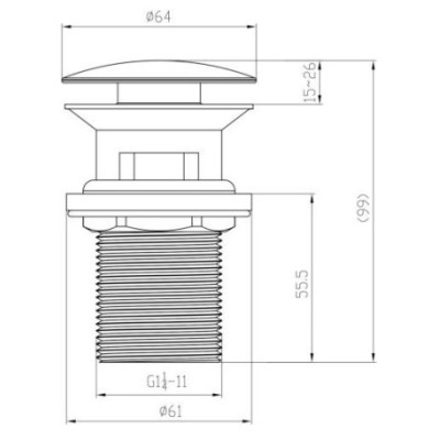 Villeroy & Boch dugno vožtuvas Push-Open, chromo spalvos