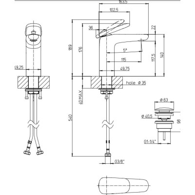 Villeroy & Boch Antao maišytuvas praustuvui, pasirenkama spalva