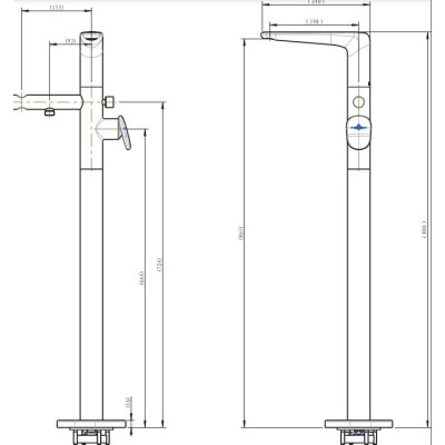 Villeroy & Boch Antao pastatomas vonios maišytuvas, pasirenkama spalva