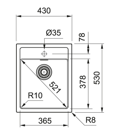Franke SID 610-40 tectonite plautuvė, užkemšamas ventilis, pasirenkama spalva