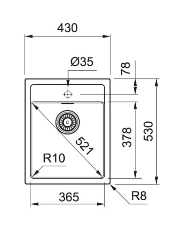 Franke SID 610-40 tectonite plautuvė, užkemšamas ventilis, pasirenkama spalva