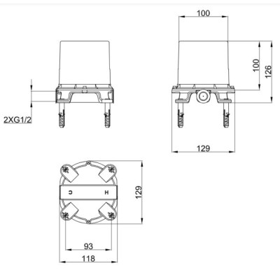 Villeroy & Boch montavimo detalės ant grindų stovinčiam vonios maišytuvui