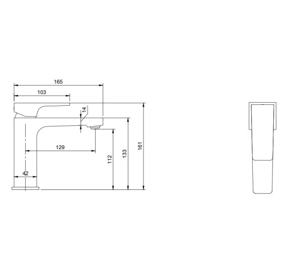 Villeroy & Boch Architectura Square maišytuvas praustuvui su dugno vožtuvu, pasirenkama spalva