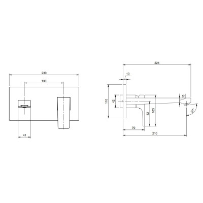 Villeroy & Boch Architectura Square potinkinis praustuvo maišytuvas su snapu, pasirenkama spalva
