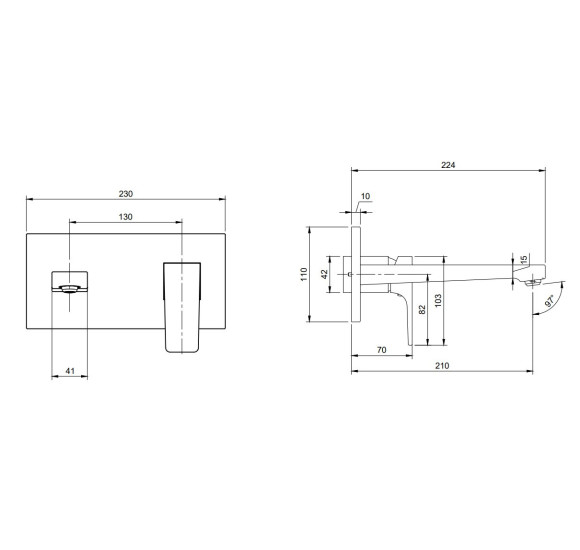 Villeroy & Boch Architectura Square potinkinis praustuvo maišytuvas su snapu, pasirenkama spalva