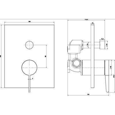 Villeroy & Boch Conum potinkinis dušo/vonios maišytuvas su diverteriu, pasirenkama spalva