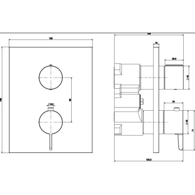 Villeroy & Boch Conum termostatinis 1 krypties dušo/vonios maišytuvas, pasirenkama spalva