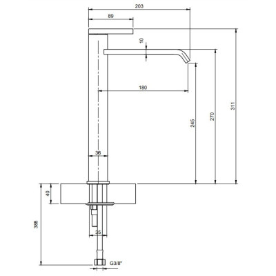 Villeroy & Boch Dawn Tall maišytuvas praustuvui, su lenktu snapeliu, be dugno vožtuvo, pasirenkama spalva