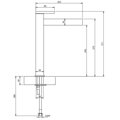 Villeroy & Boch Dawn Tall maišytuvas praustuvui be dugno vožtuvo, pasirenkama spalva