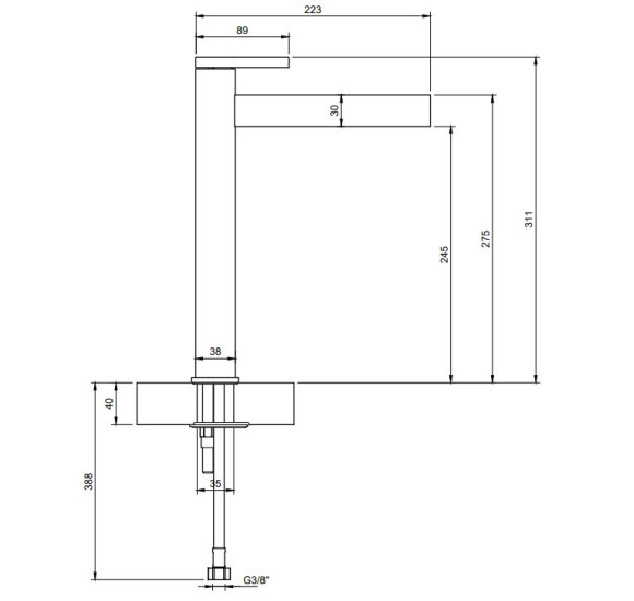 Villeroy & Boch Dawn Tall maišytuvas praustuvui be dugno vožtuvo, pasirenkama spalva