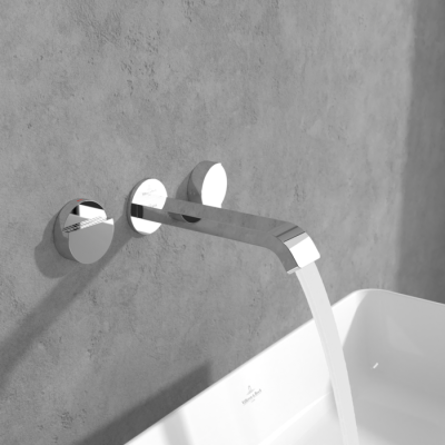 Villeroy & Boch Dawn 3 dalių potinkinis maišytuvas praustuvui su lenktu snapu, be dugno vožtuvo, pasirenkama spalva