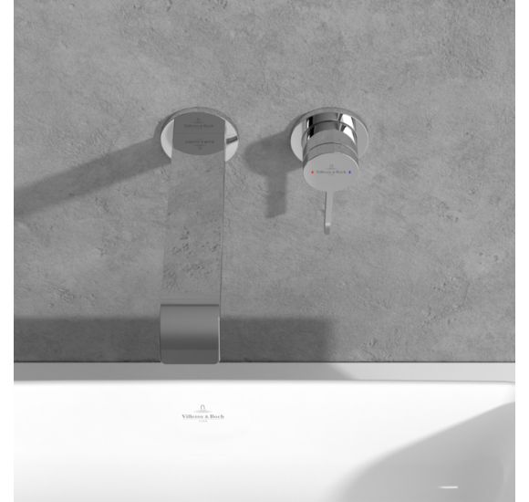 Villeroy & Boch Dawn 2 dalių potinkinis maišytuvas praustuvui su lenktu snapu, be dugno vožtuvo, pasirenkama spalva