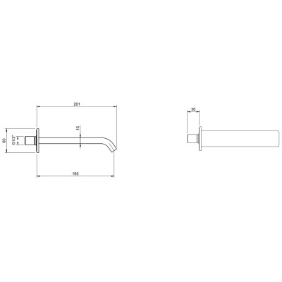 Villeroy & Boch Dawn lenktas vonios pripildymo snapas, pasirenkama spalva