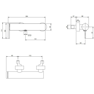 Villeroy & Boch Dawn dušo maišytuvas, pasirenkama spalva