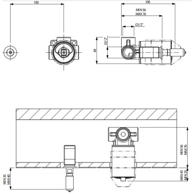 Villeroy & Boch potinkinė dalis vienos krypties praustuvo maišytuvui, galima rinktis spalvą