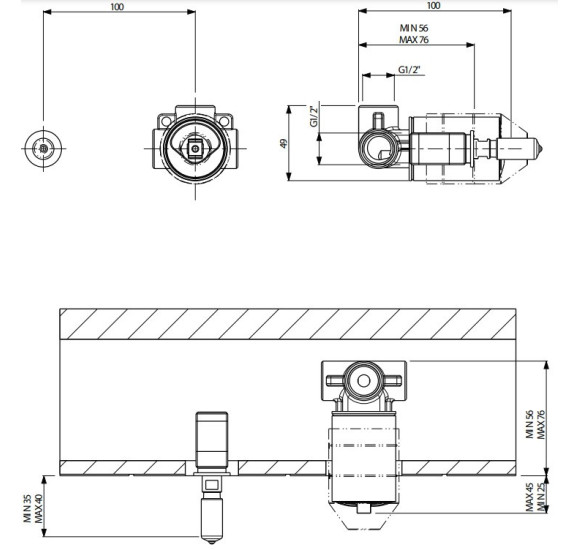Villeroy & Boch potinkinė dalis vienos krypties praustuvo maišytuvui, galima rinktis spalvą