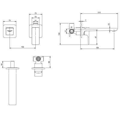 Villeroy & Boch Subway 3.0 potinkinis maišytuvas praustuvui be dugno vožtuvo, pasirenkama spalva