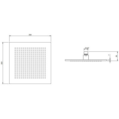 Villeroy & Boch Universal Showers kvadratinė dušo galva, 250x250 mm, pasirenkama spalva