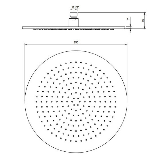 Villeroy&Boch Universal Showers apvali dušo galva, 350 mm skersmuo (pasirenkama spalva)