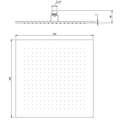 Villeroy & Boch Universal Showers kvadratinė dušo galva, 350x350 mm, pasirenkama spalva