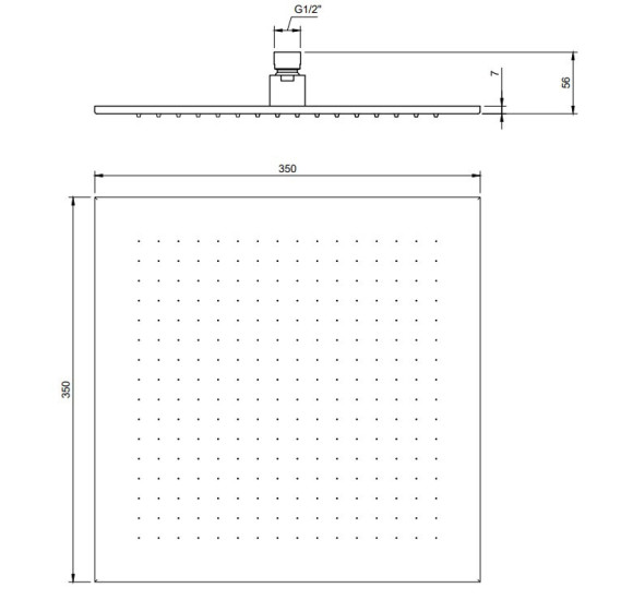 Villeroy & Boch Universal Showers kvadratinė dušo galva, 350x350 mm, pasirenkama spalva