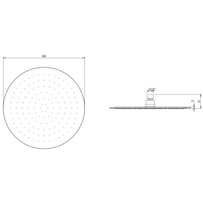 Villeroy & Boch Universal Showers apvali dušo galva, Ø300 mm, chromo spalvos