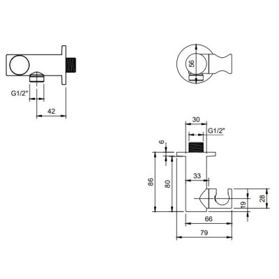 Villeroy & Boch Universal Showers rankinio dušelio laikiklis, pasirenkama spalva