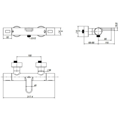 Villeroy & Boch termostatinis vonios maišytuvas, pasirenkama spalva