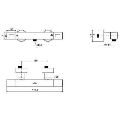 Villeroy & Boch termostatinis kvadratinis dušo maišytuvas, pasirenkama spalva