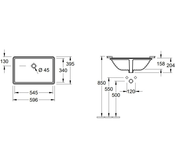 Villeroy & Boch Lunea po stalviršiu montuojamas praustuvas