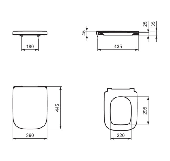 Ideal Standard i.Life A klozeto dangtis su ,,Soft Close" sistema