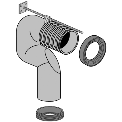 Villeroy & Boch sifonas pastatomam klozetui, 200-280 mm