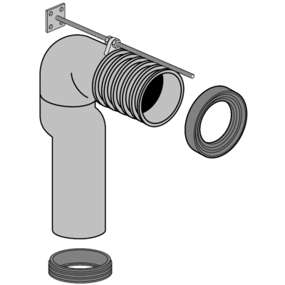 Villeroy & Boch sifonas pastatomam klozetui, 120-200 mm