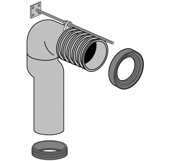 Villeroy & Boch sifonas pastatomam klozetui, 120-200 mm